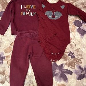 Burgundy Boys 24 mo Outfit Set